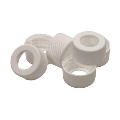 Chromatography Research Supplies 24-414 White Open Hole Cap (100/pk)